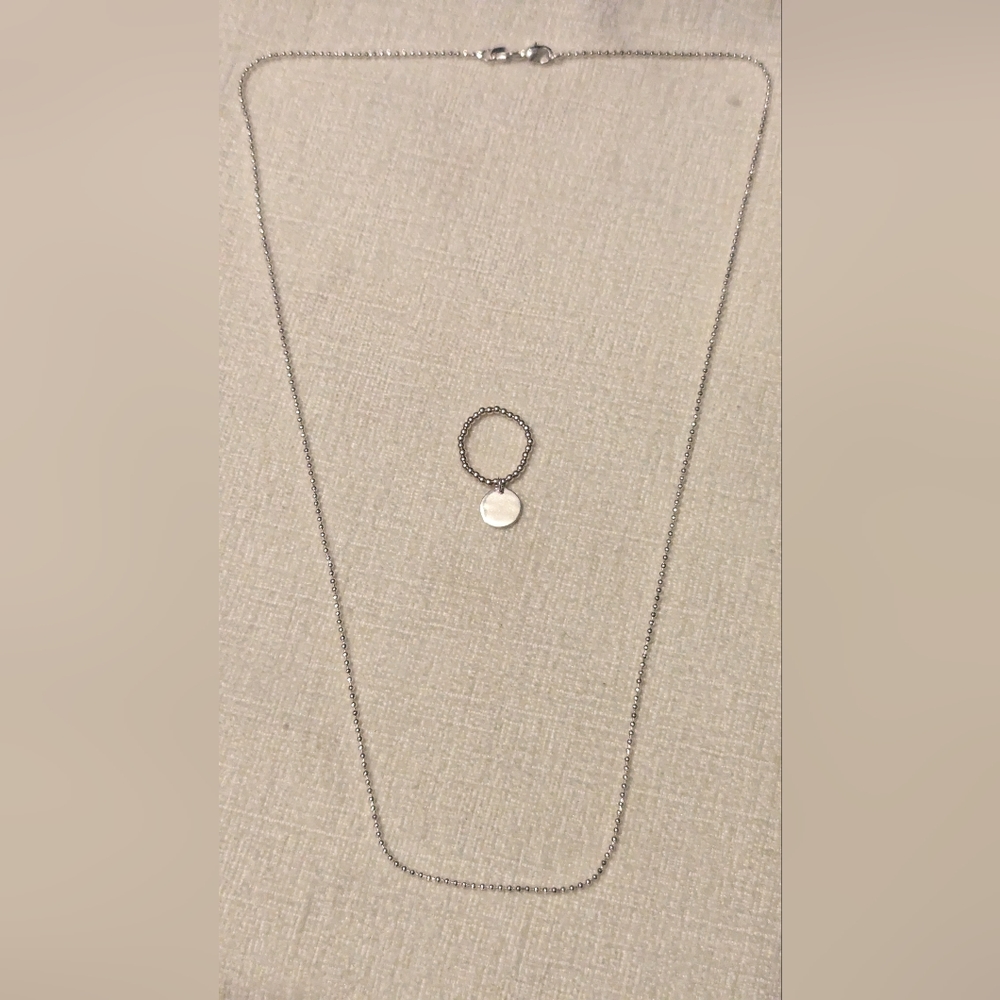 Sterling silver ring and necklace